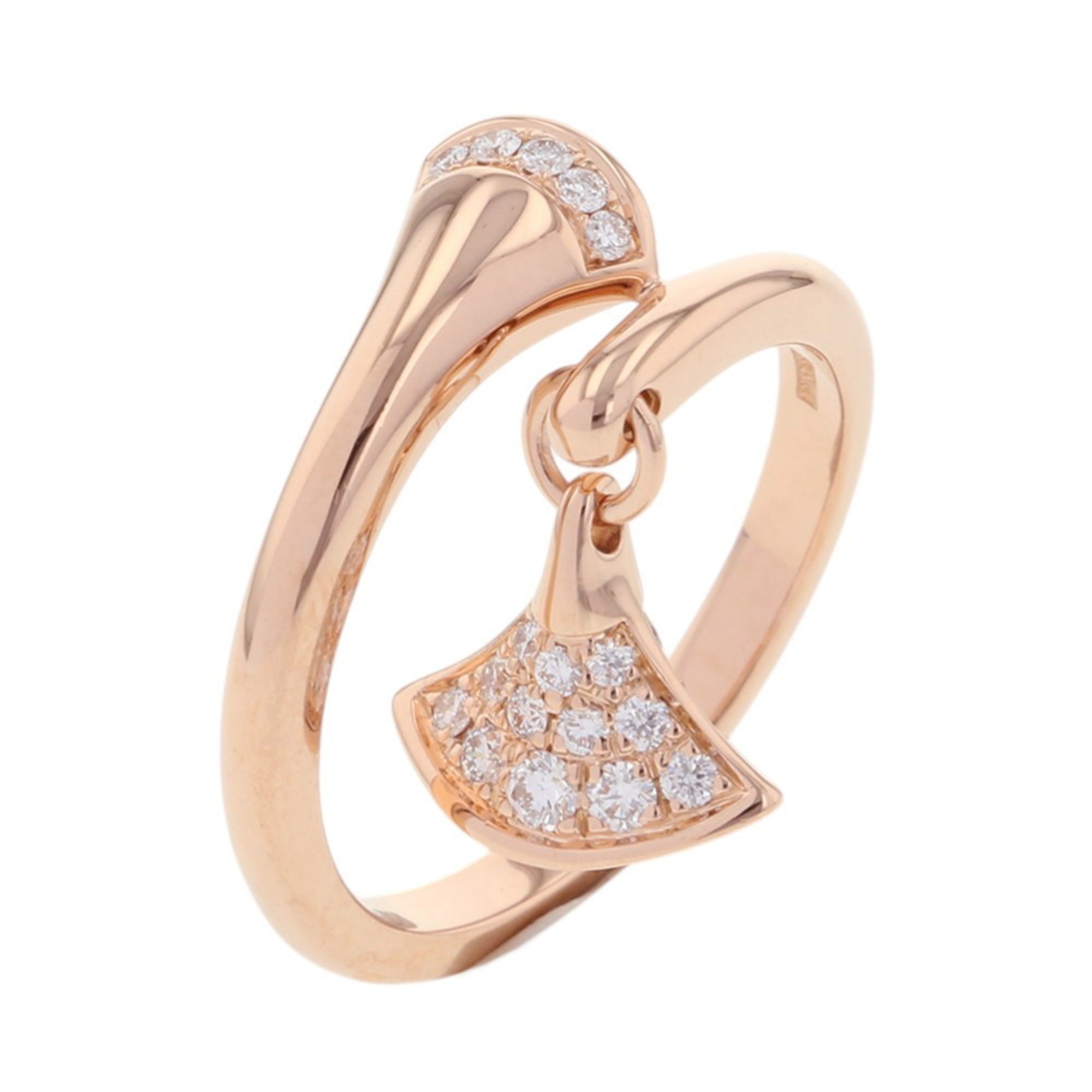 BVLGARI Diva\'s Dream Diamond Ring, 18KPG Pink Gold, Size Approx. 1, 351032.