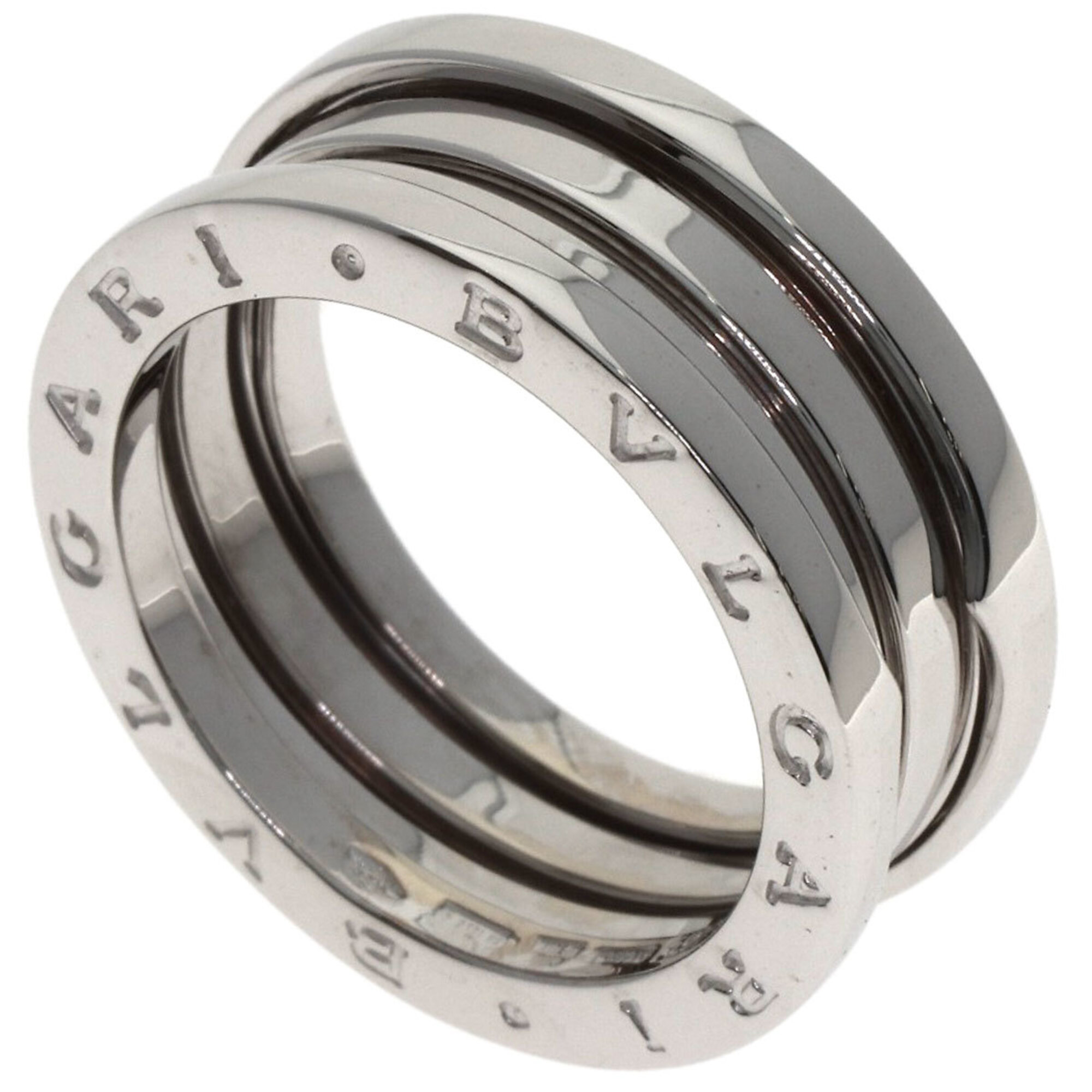BVLGARI B-zero1 2-band ring #59, 18K white gold, women\'s.