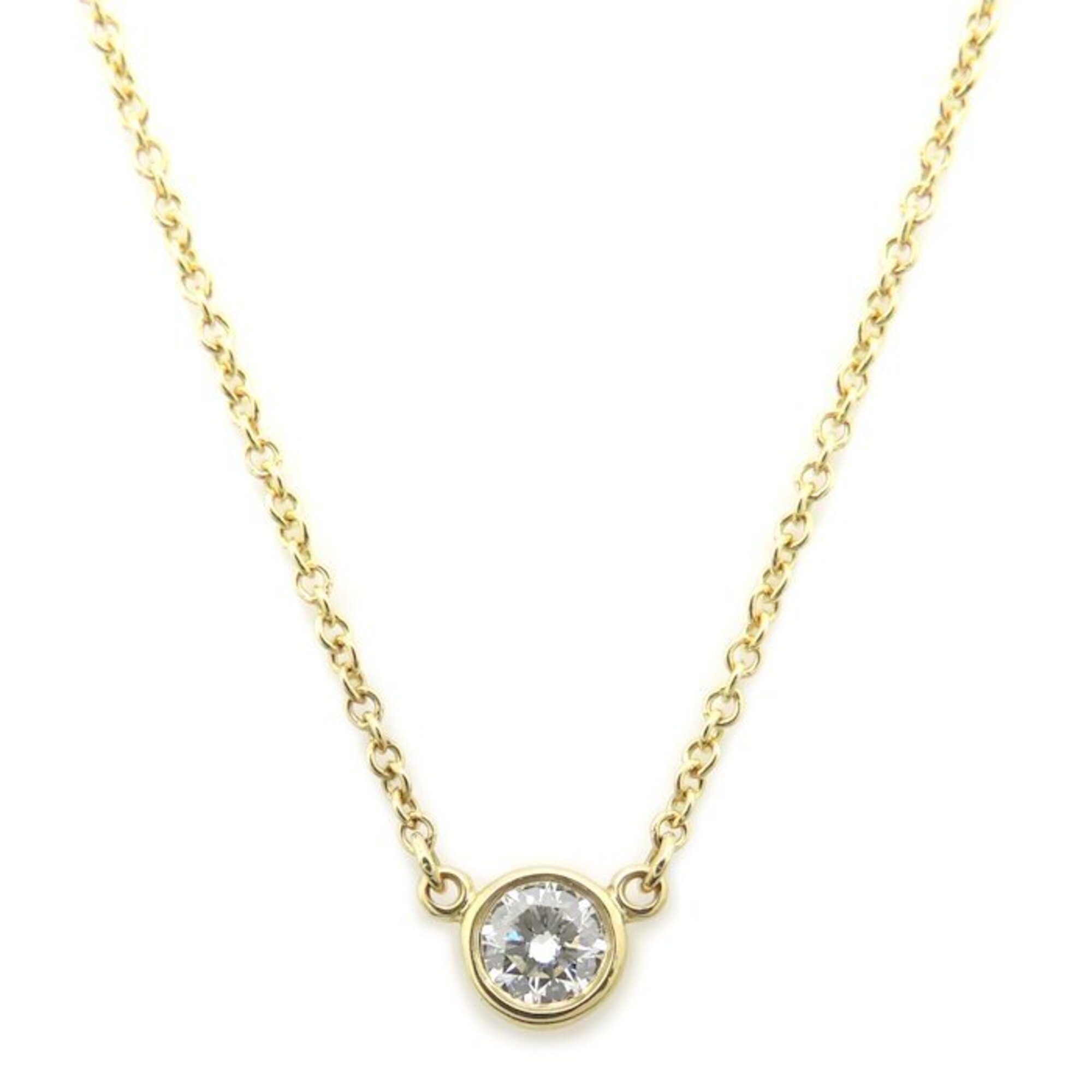 TIFFANY&Co. Tiffany & Co. By the Yard Necklace, 1P Diamond, Elsa Peretti, K18YG, Women\'s, 295382
