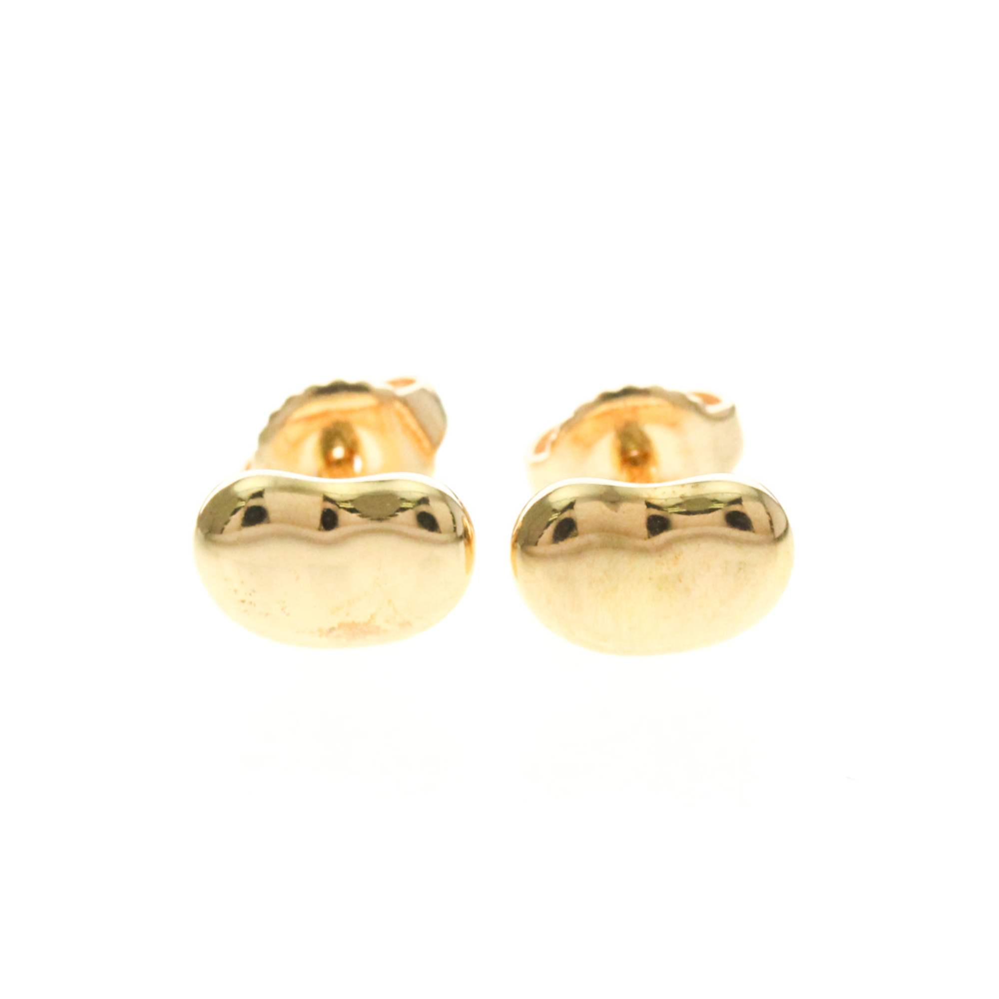 Tiffany Elsa Peretti Bean Design Earrings No Stone Pink Gold (18K) Stud Earrings Pink Gold
