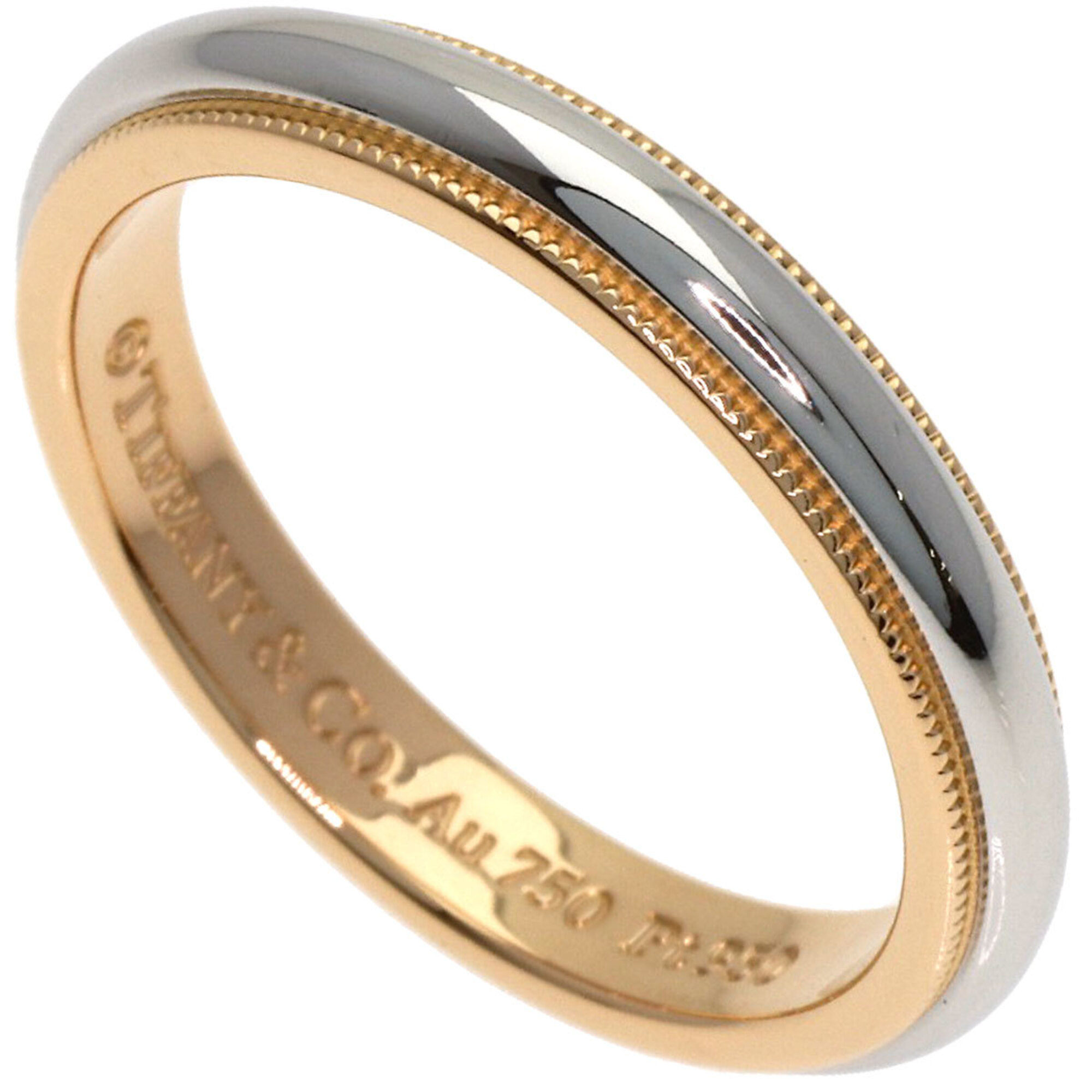 Tiffany & Co. Milgrain Ring, Platinum PT950/18KPG, Women\'s.