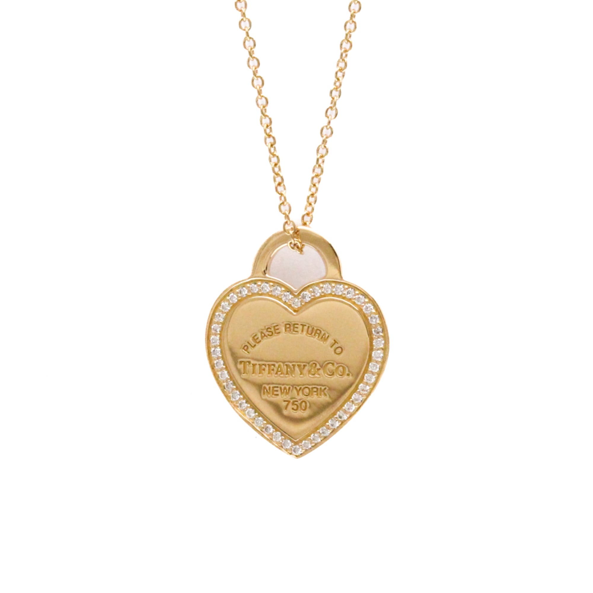 Tiffany Return To Tiffany Pink Gold (18K) Diamond Women,Men Fashion Pendant Necklace (Pink Gold)