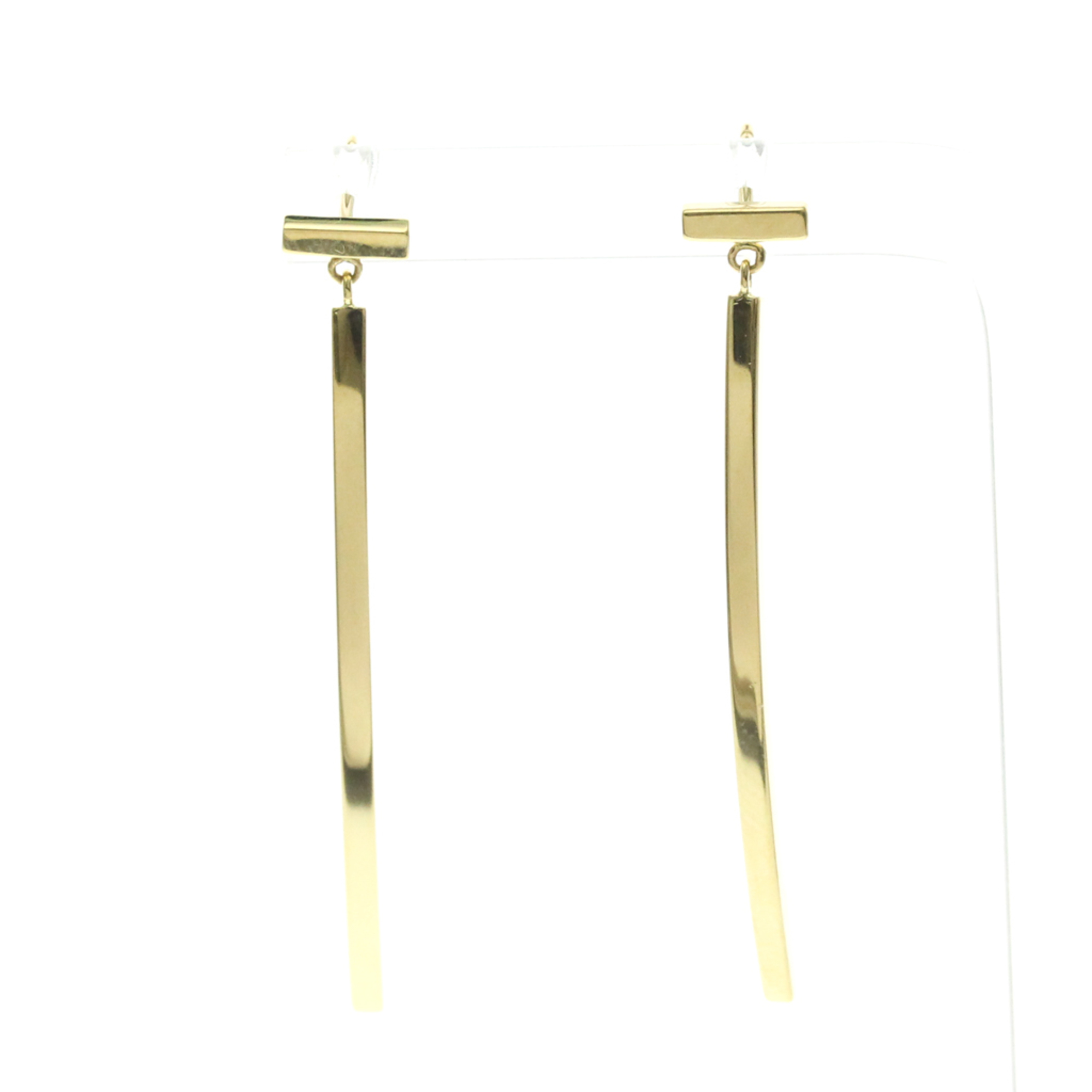 Tiffany T Wire Bar Earrings No Stone Yellow Gold (18K) Drop Earrings Gold