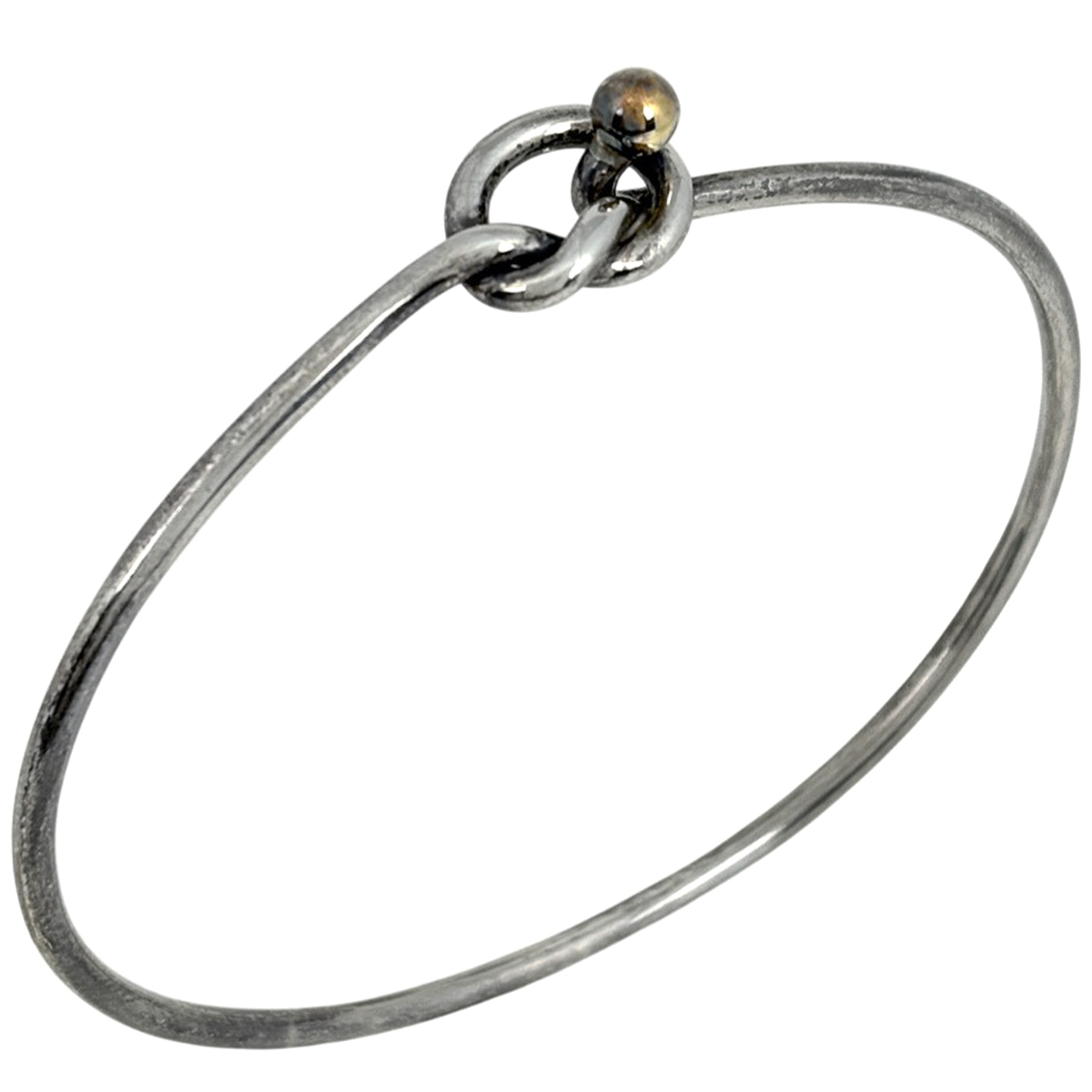 Tiffany & Co. Hook Eye Bangle Bracelet, Love Knot Bangle, Sterling Silver 925/750, Silver, Women\'s