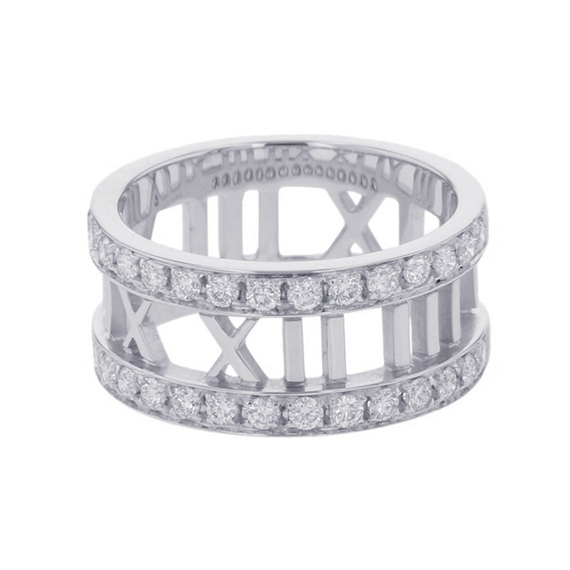Tiffany Atlas ring with diamonds, 18K white gold, size approximately 1. & Co. ring, diamond,