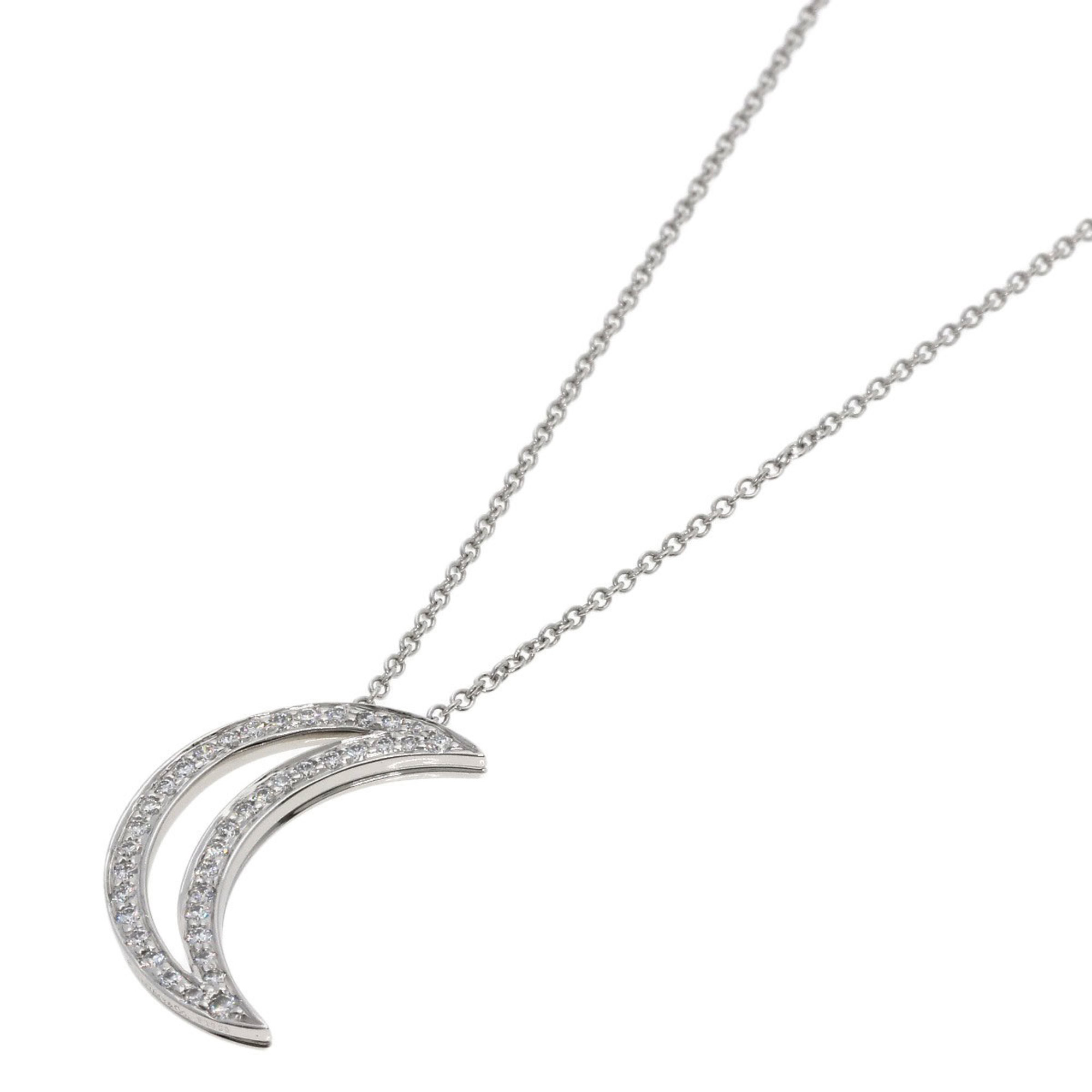 Tiffany Moon Diamond Necklace in Platinum PT950 for Women. TIFFANY & Co.