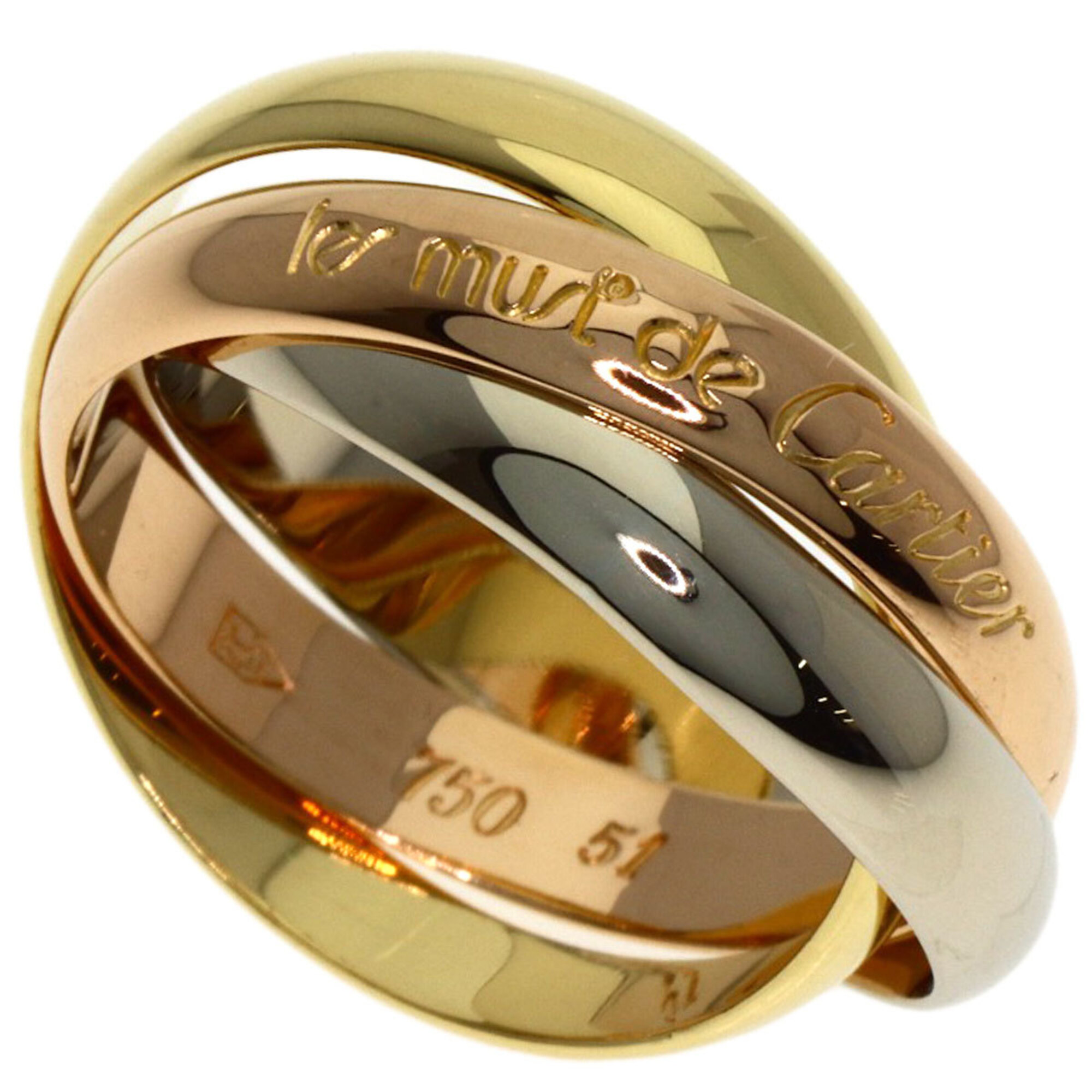 Cartier Trinity #51 Ring, 18K Yellow Gold/18K White Pink Gold, Women\'s, CARTIER