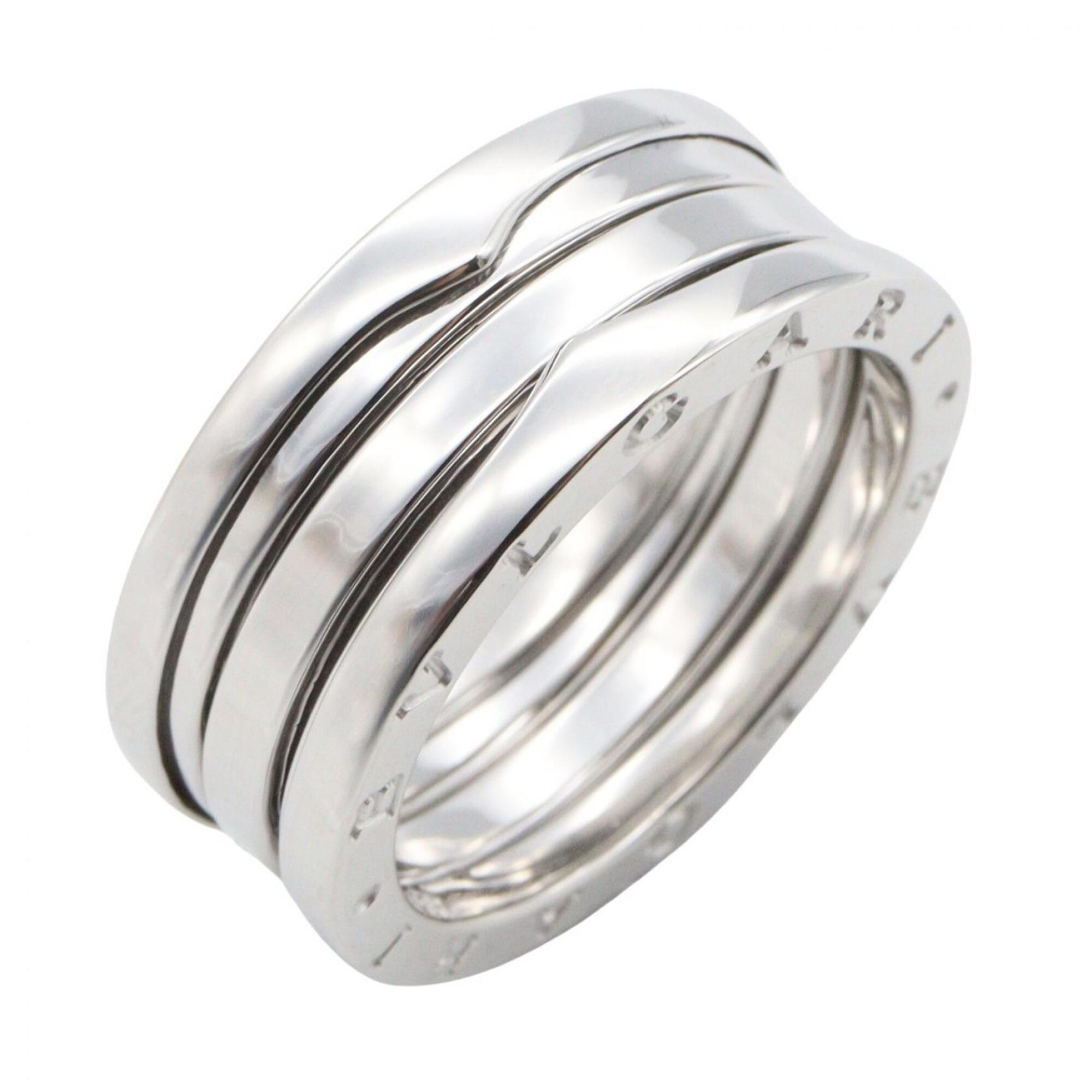 BVLGARI B-zero1 Ring, 3-band ring, 18KWG (white gold), men\'s and women\'s, silver-toned.