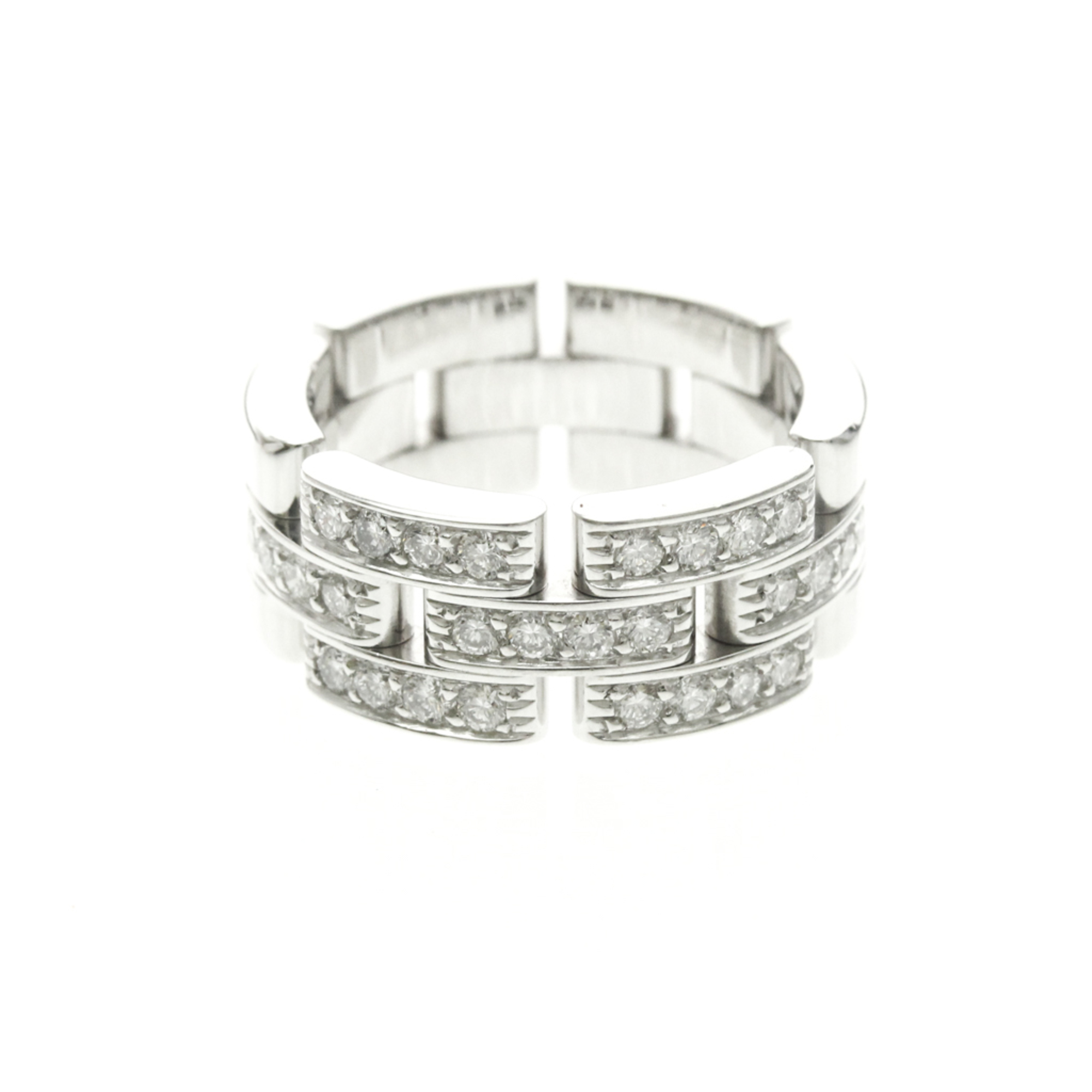 Cartier Maillon Panthere Ring With Diamond White Gold (18K) Fashion Diamond Band Ring Silver