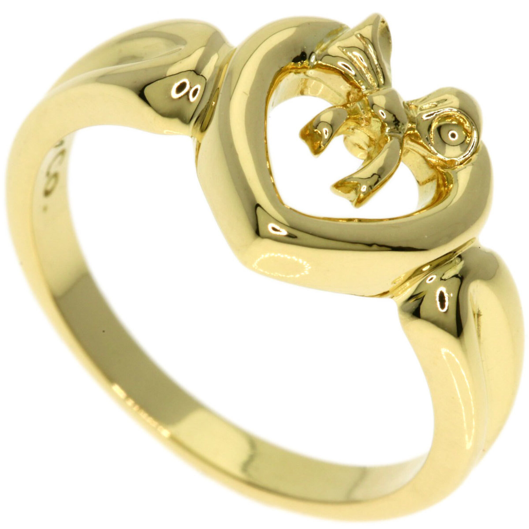 Tiffany & Co. Heart with Bow Ring, 18K Yellow Gold, Women\'s.
