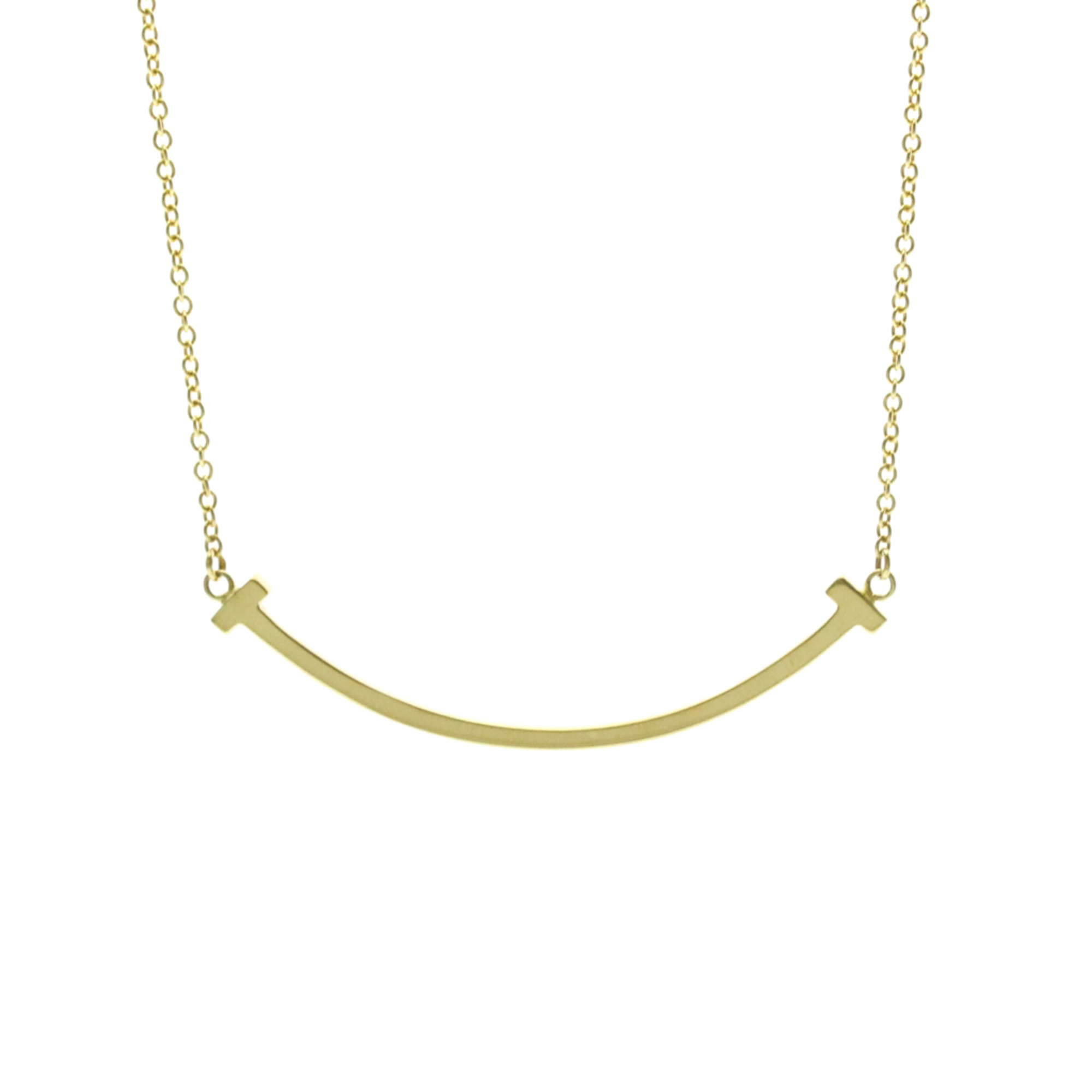 Tiffany Tiffany T Smile Small Size Necklace Yellow Gold (18K) No Stone Men,Women Fashion Pendant Nec