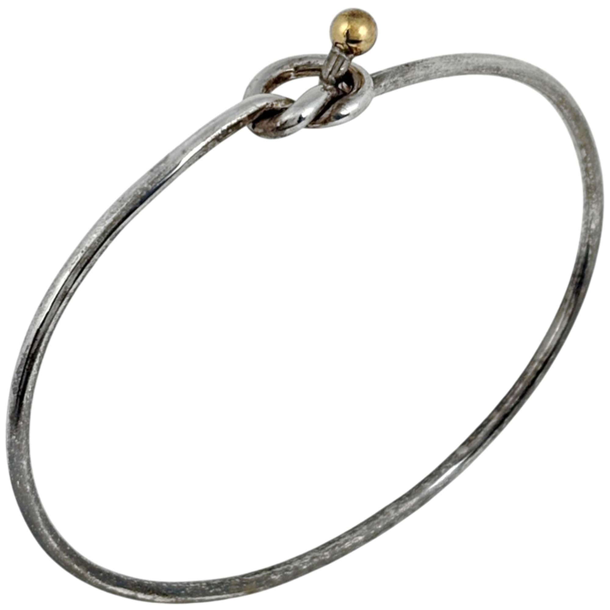Tiffany & Co. Hook Eye Bangle Love Knot Bracelet Sterling Silver 925 750 Women\'s