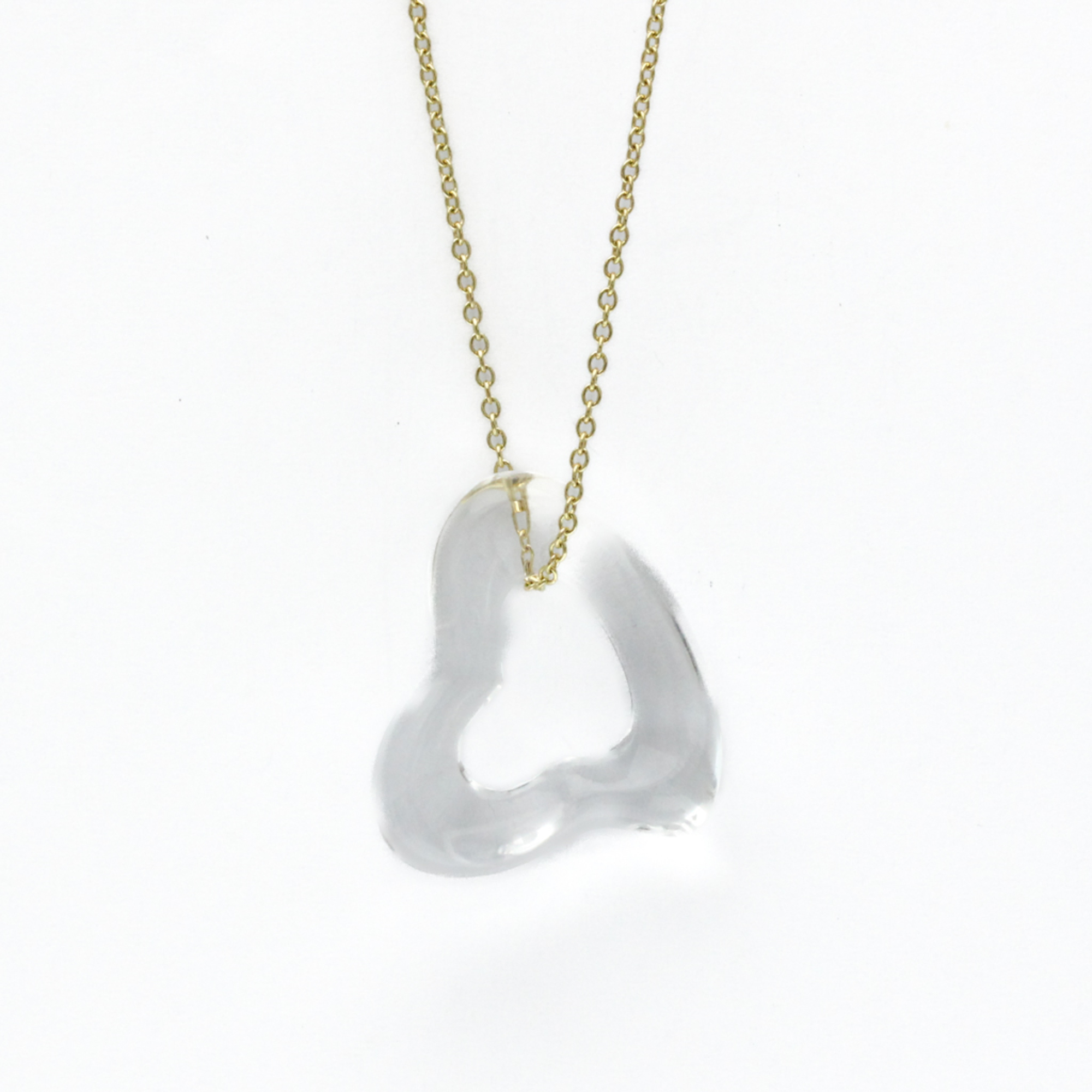 Tiffany Open Heart Lock Crystal Necklace Yellow Gold (18K) Crystal Men,Women Fashion Pendant Necklac