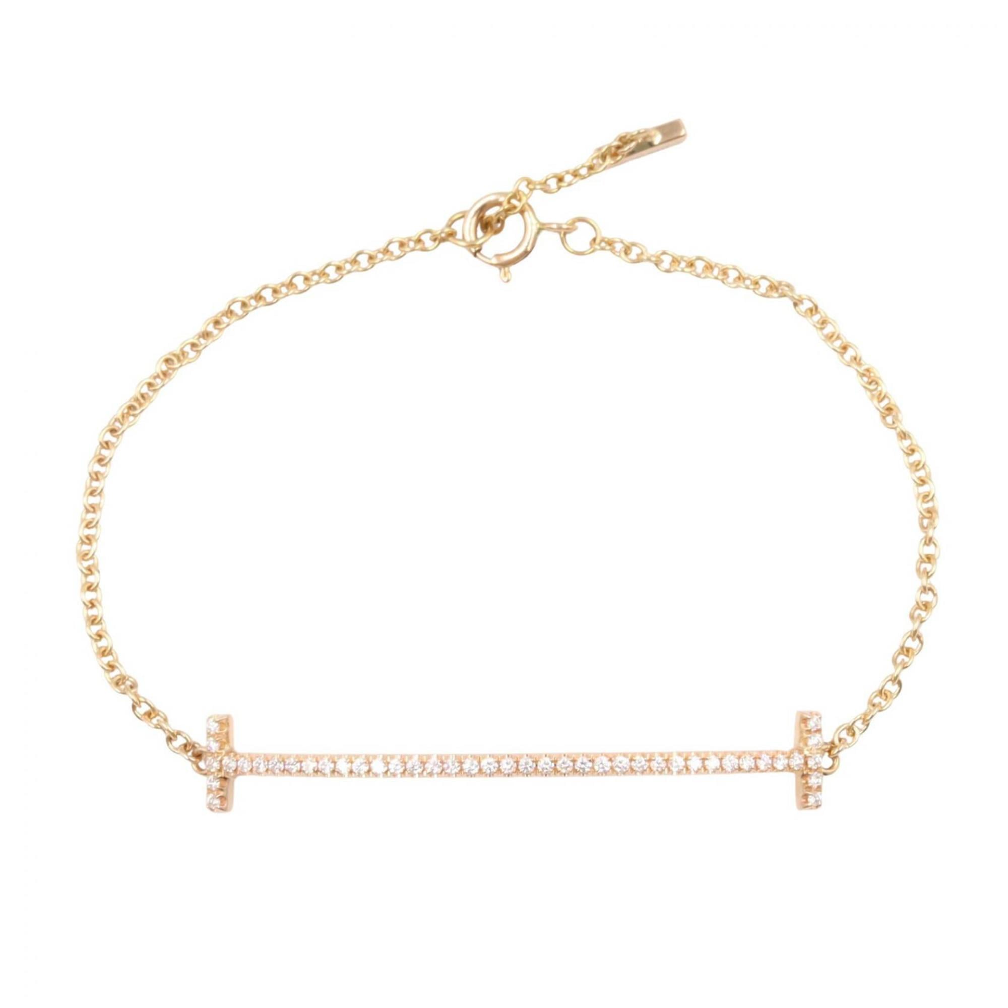 Tiffany & Co. T Smile Diamond Bracelet - 18K Pink Gold (PG) Women\'s Tone Clear