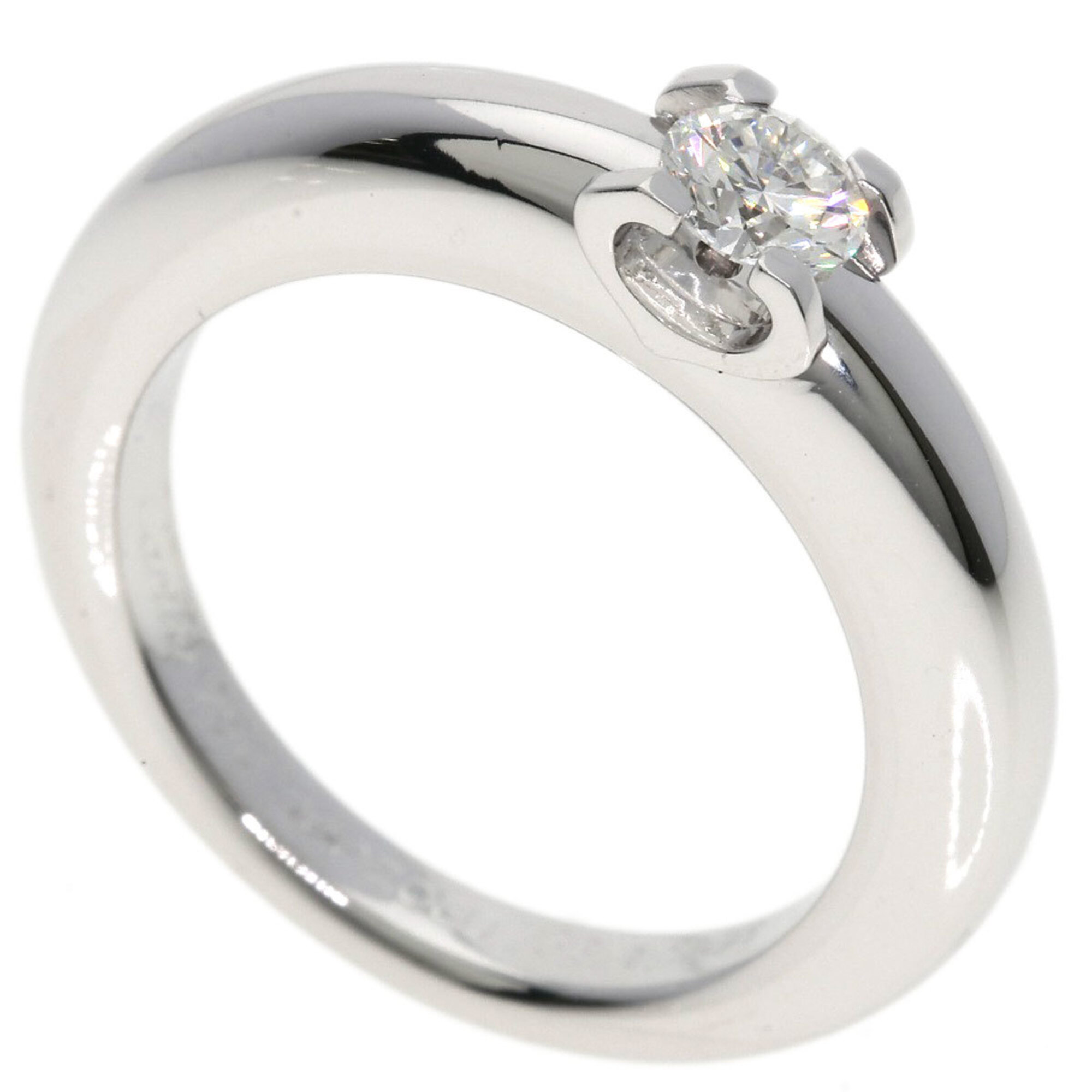 Cartier C de Diamond Ring #53 18K White Gold Women\'s CARTIER
