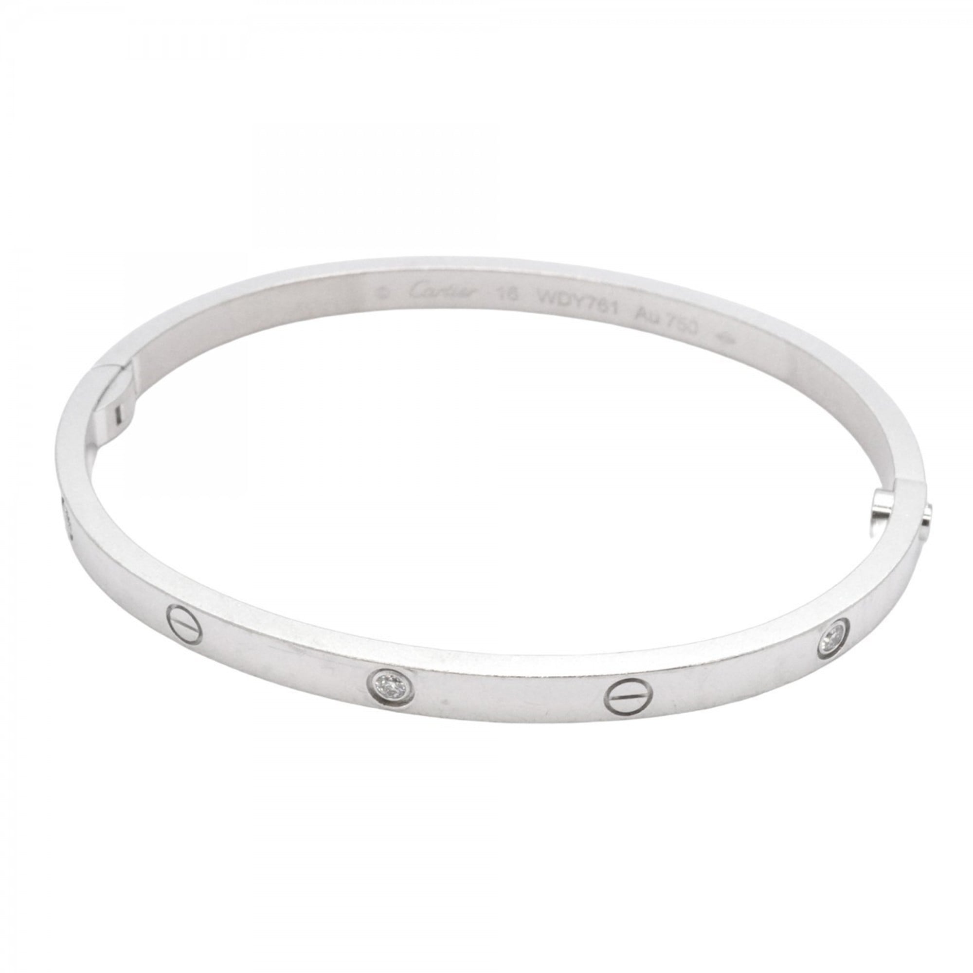 Cartier Love Bracelet 6PD 18KWG White Gold Diamond Bangle for Women
