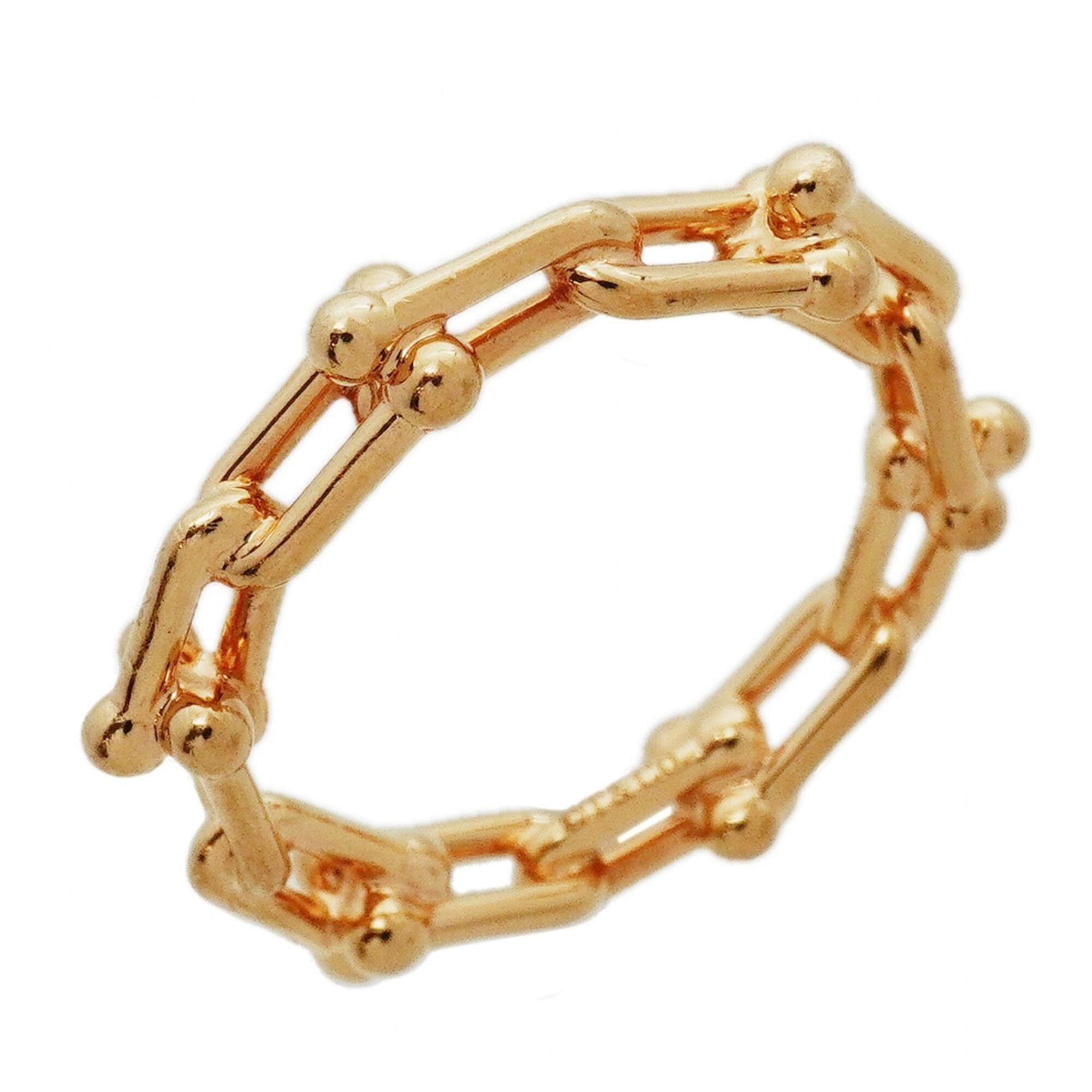 Tiffany & Co. Hardware Microlink Ring, 18K Pink Gold, Size 13, Women\'s