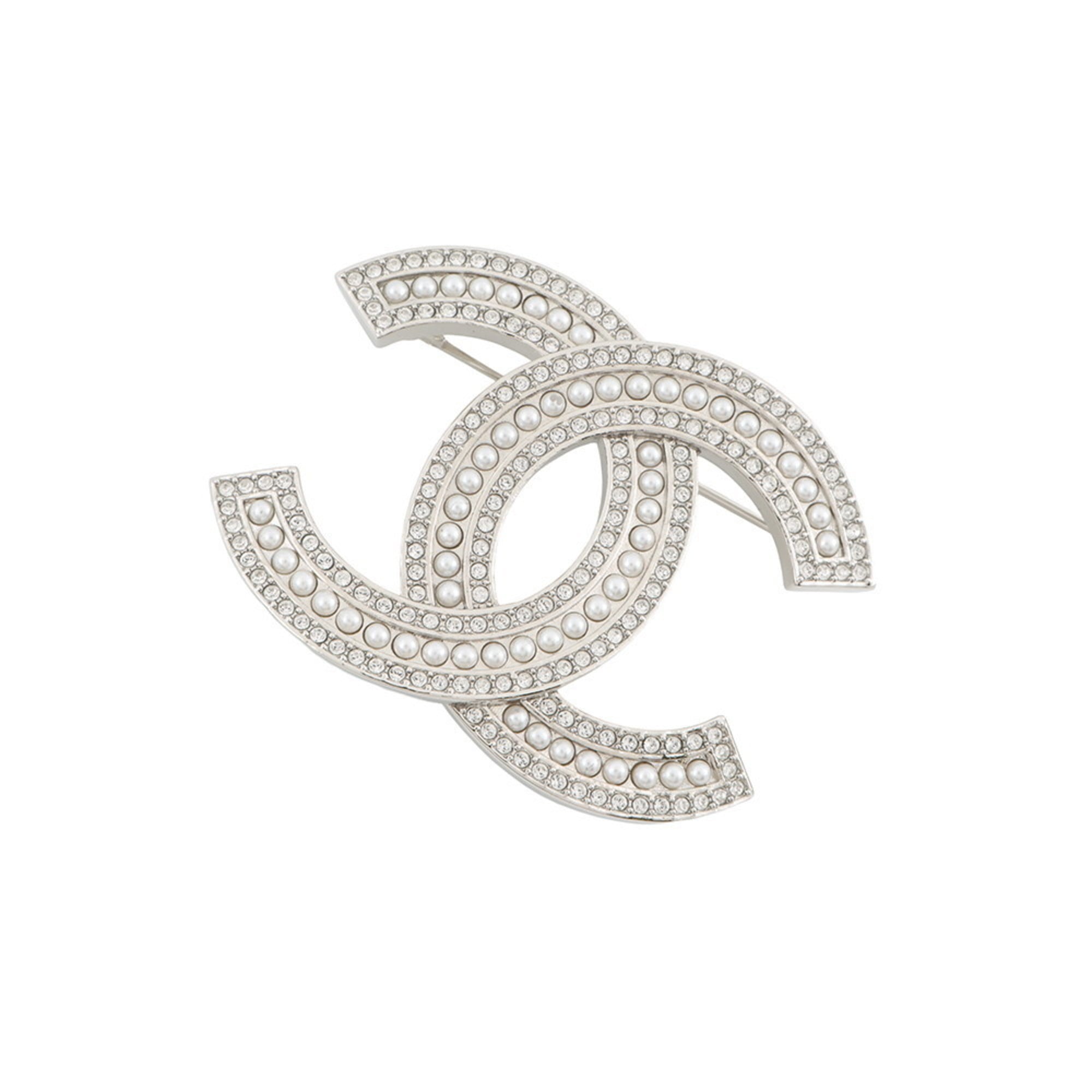 Chanel Brooch, Coco Mark Rhinestone, Faux Pearl, B24 S, ABD463, CHANEL, Chanel, CHANEL BROACH