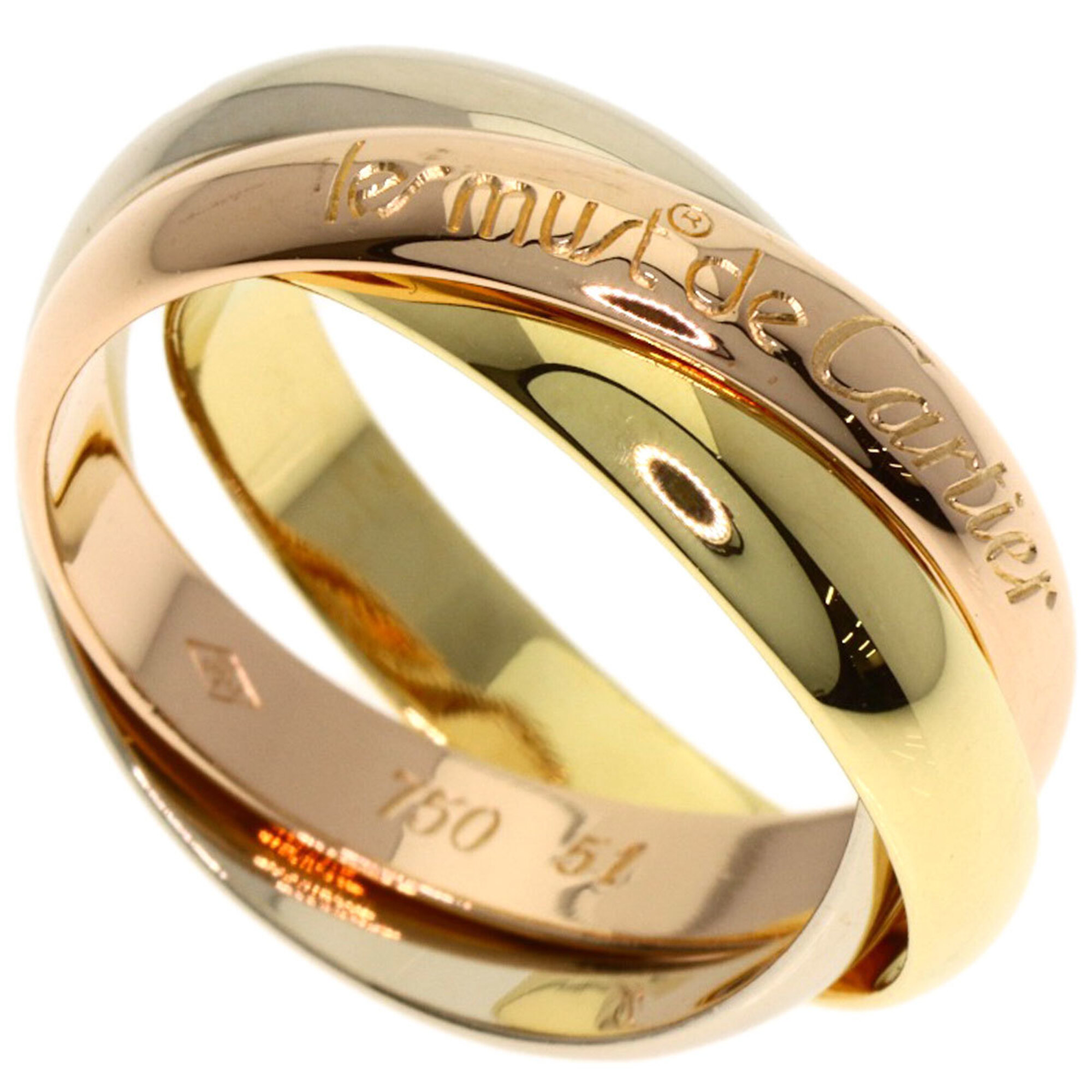 Cartier Trinity #51 Ring, 18K Yellow Gold/18K White Pink Gold, Women\'s, CARTIER