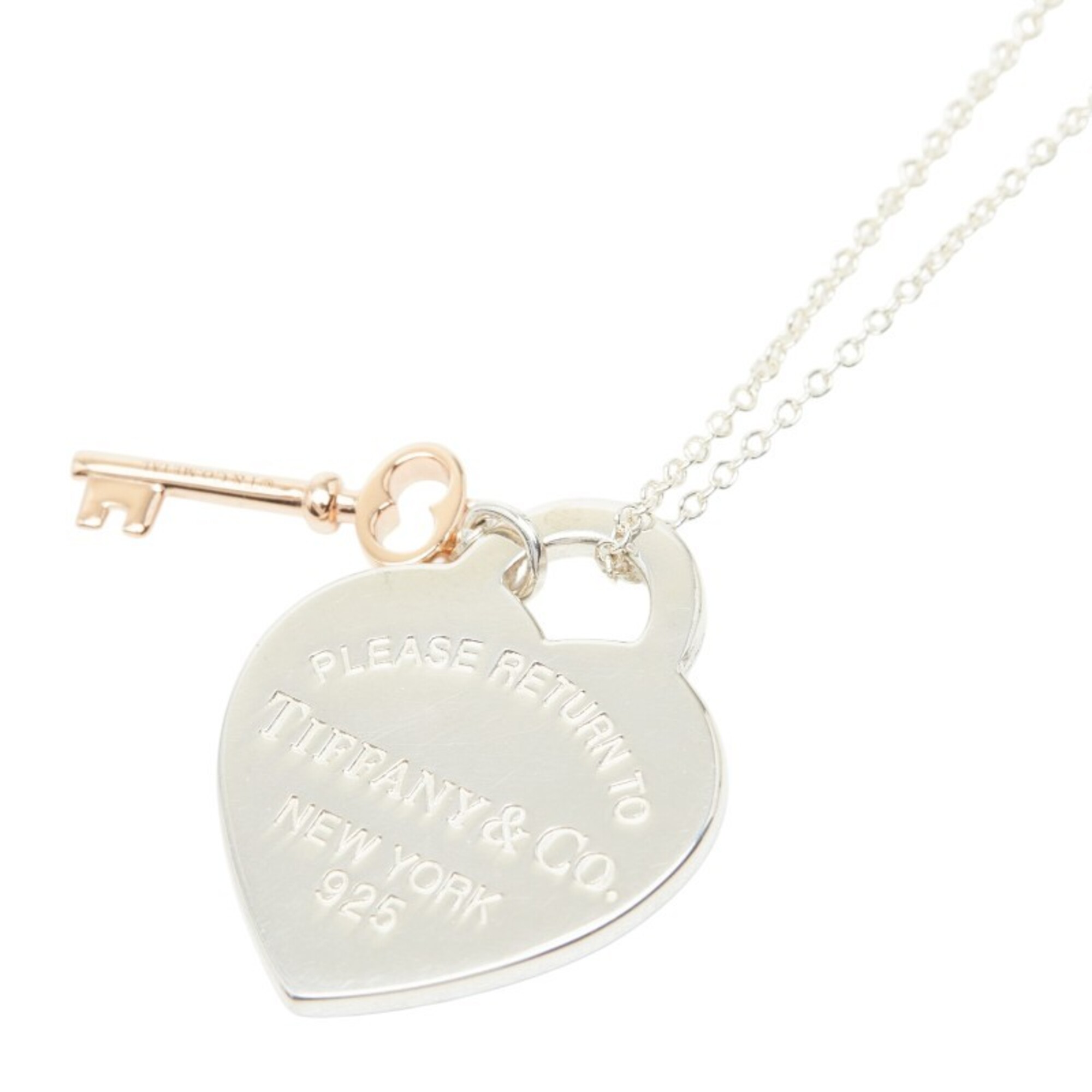 Tiffany & Co. Return to Heart Tag Key Pendant Necklace, SV925 Silver, Women\'s.