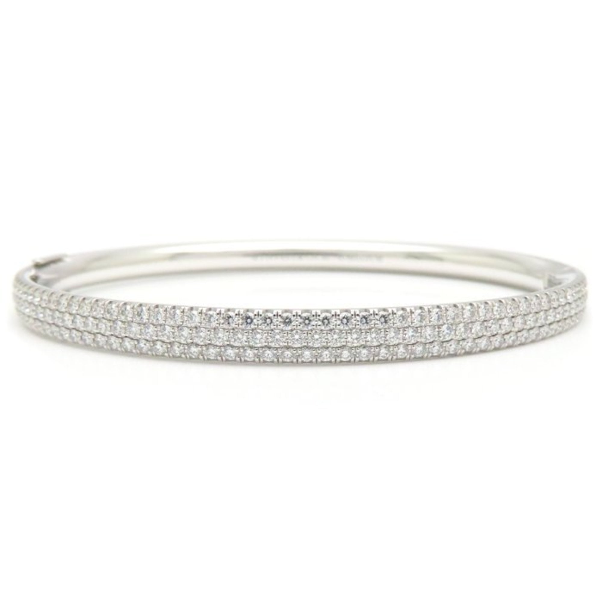 TIFFANY&Co. Tiffany Metro Hinge Bangle Diamond 18KWG Women\'s 295218