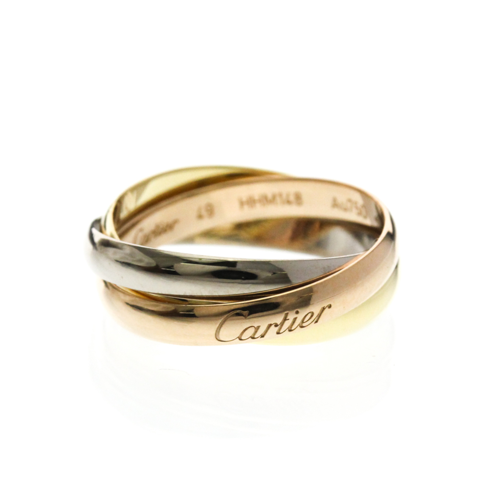 Cartier Trinity Yellow Gold (18K),Pink Gold (18K),White Gold (18K) Fashion No Stone Band Ring Gold