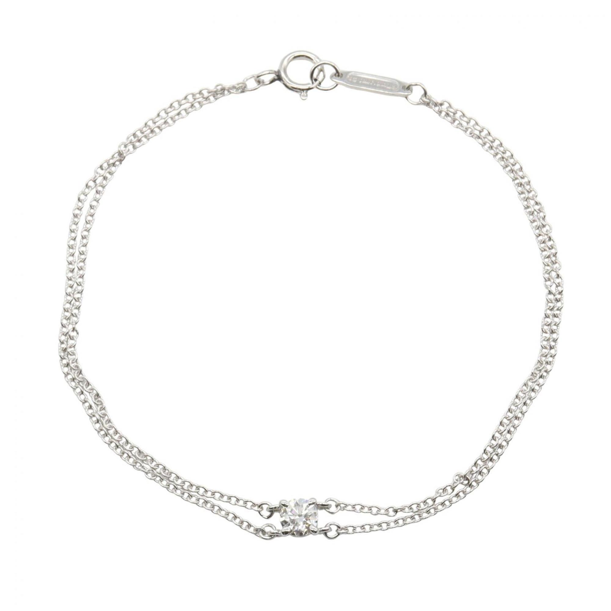 Tiffany & Co. Solitaire Diamond Bracelet in Pt950 Platinum with Diamonds, Women\'s, Silver and Clear