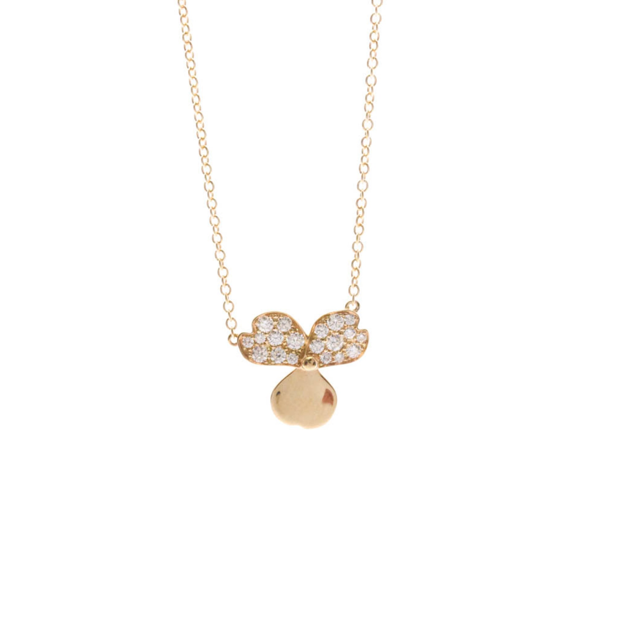 Tiffany Paper Flower Diamond Necklace Pink Gold (18K) Diamond Men,Women Fashion Pendant Necklace (Pi