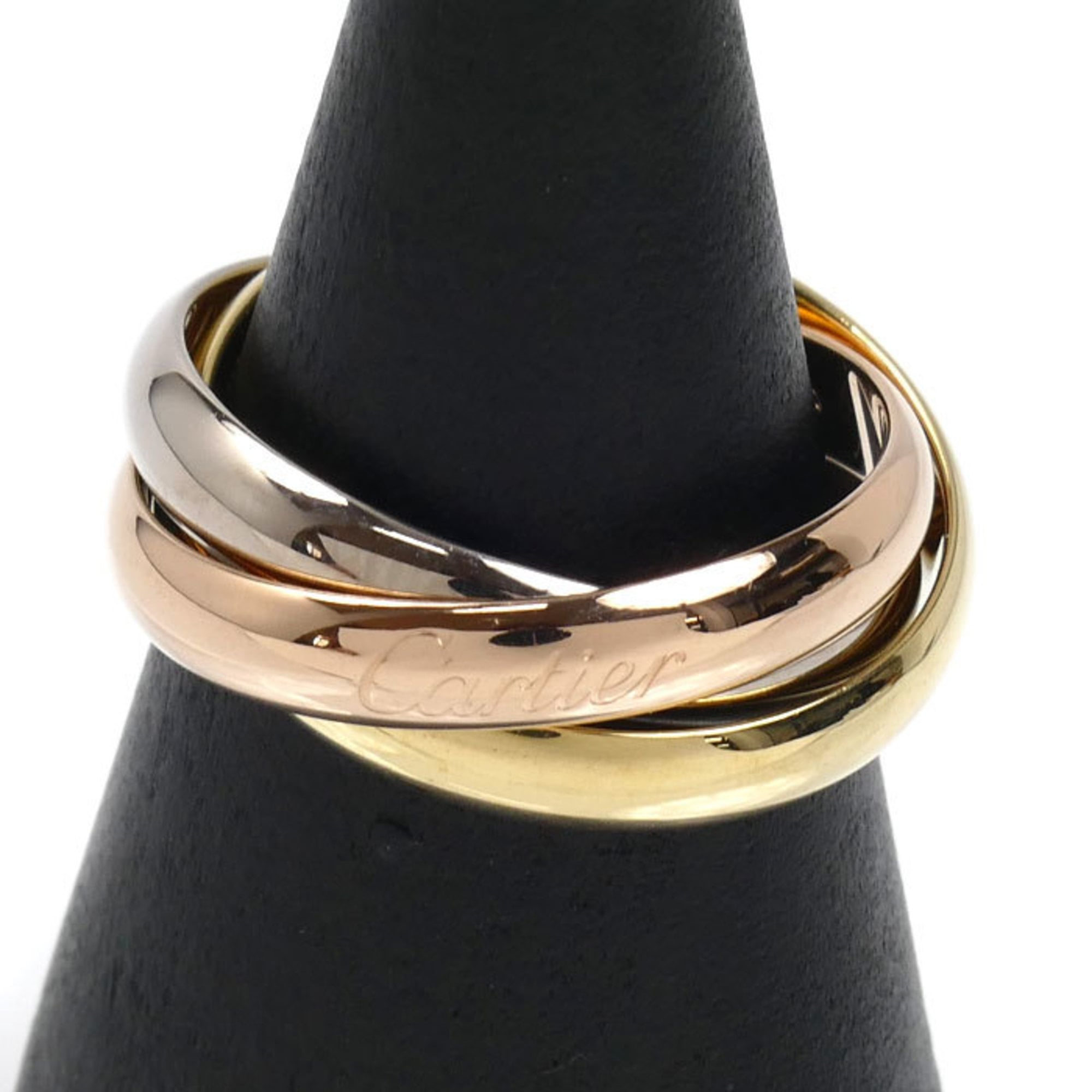 CARTIER Trinity Classic Ring, 18K Yellow Gold, Pink White B4234253, Size 53, 8.2g, Women\'s.