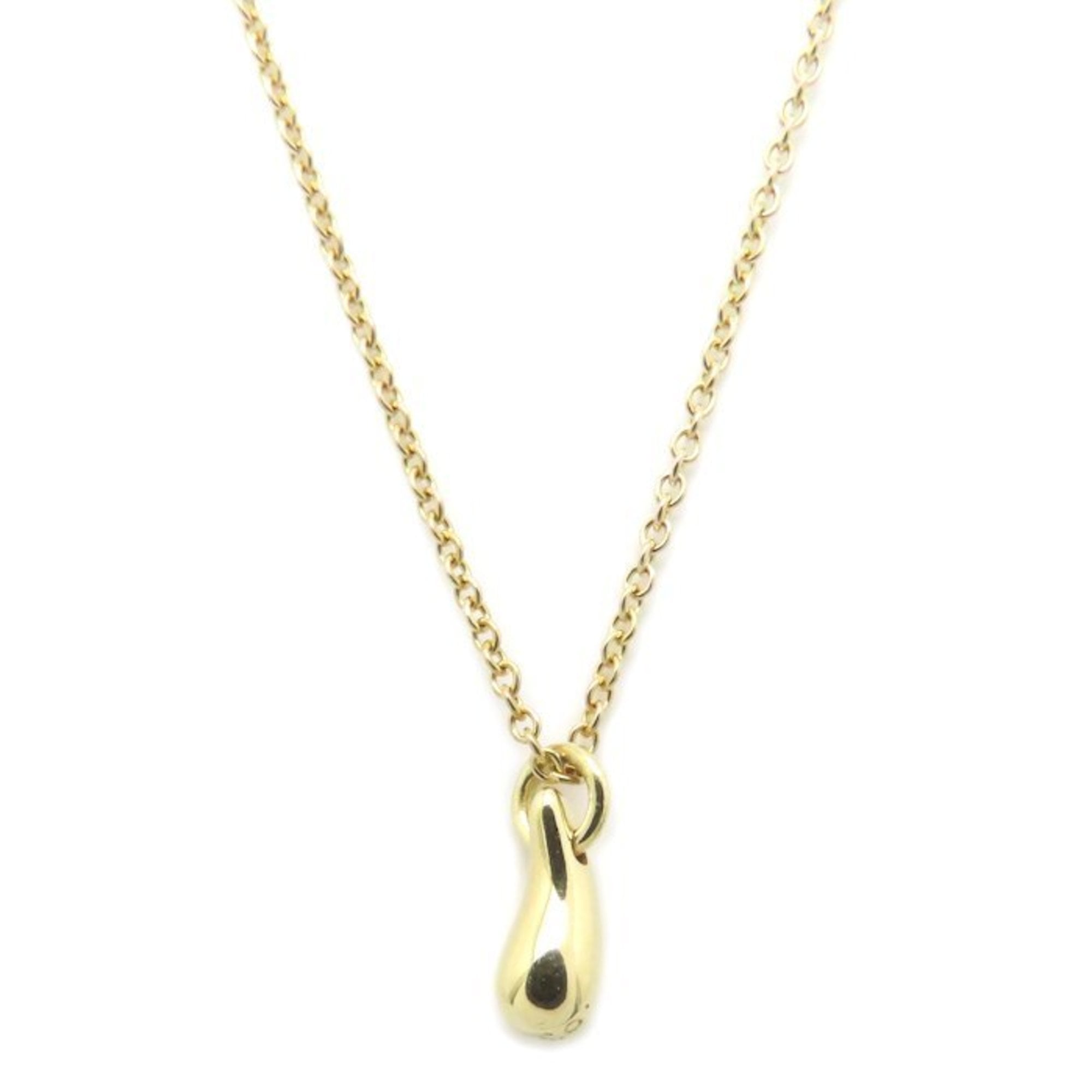 TIFFANY & Co. Tiffany Teardrop Necklace Elsa Peretti 18K White Gold Women\'s 295165