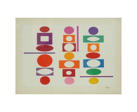 Yaacov Agam, Israeli (born 1928) Color Serigraph on Arches Paper, Double Metamorphosis III 1980, Pencil Signed and Numbered 1