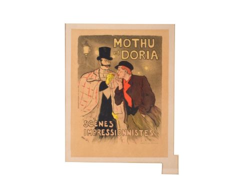 Théophile Steinlen (French/Swiss, 1859–1923) Lithograph Poster, "Mothu et Doria, 1893" Blindstamp Lower Right. Editeurs: Poja