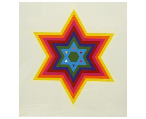 Yakov Agam, Israeli (born 1928) Color Serigraph on Paper "Star of David" Signed and Numbered 44/100 in Pencil on Lower Margin