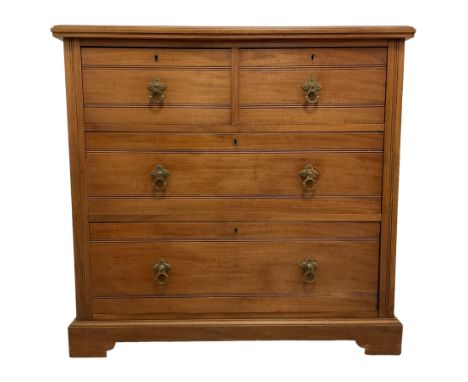 Edwardian walnut chest, rectangular moulded top over two short and two long drawers, on bracket feetDimensions: Height:&nbsp;