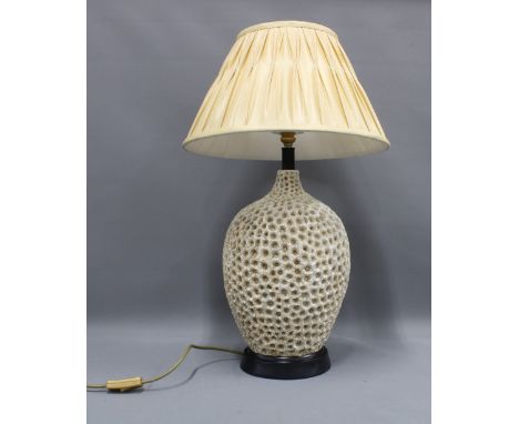 Contemporary table lamp base and shade, 67cm high including shade 