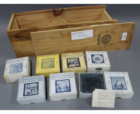 Junior Lecturer Series Lantern Slides, to include Boy Scouts, Our Lifeboat Men and Robinson Crusoe, seven boxes 