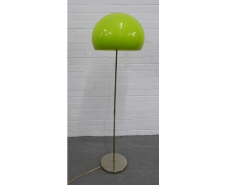 Vintage chrome standard lamp with a green Guzzini style shade. 140 x 42cm. 