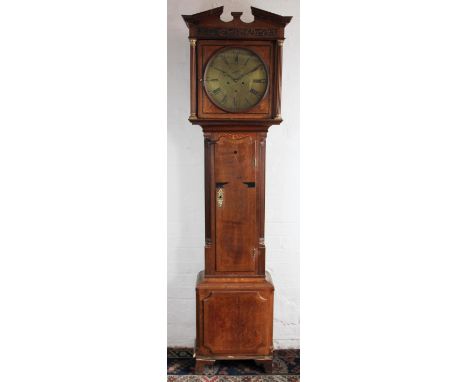 A George III inlaid oak eight day longcase clock by Richard Deaves of Whitchurch; circular dial signed and with Roman numeral