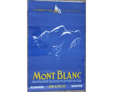 A Mont Blanc mid Century Ski Winter Sports poster/lithograph by Yves Laty for the Mont Blanc ski regions, 62cm x 80cm