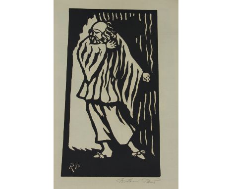 Roland Paris (1894-1945), 
four black and white wood block prints of a Pierrot,
initialled within the print and signed in pen