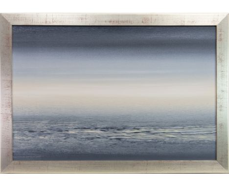 * DAVID JOY (SCOTTISH CONTEMPORARY), STILL SEASCAPE oil on canvas, signed 60cm x 92cm Framed. Note: David Joy is a Scottish p