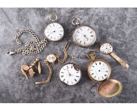 A collection of watchesIncluding: An 18th century silver cased verge pocket watch by William Cradock, London; a 19th century 