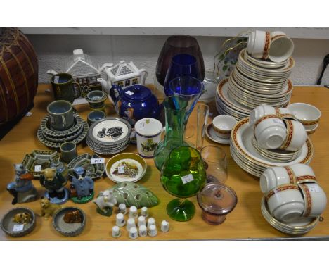 Ceramics and Glass - a Wade 'Dick Whittington' cat model; a Wage travelling badger, trinket dish, another; a Sampson Bridgwoo