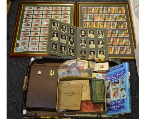 Cigarette Cards - American Chiefs, framed;  Army Badges, framed; cigarette cards, loose;  etc 