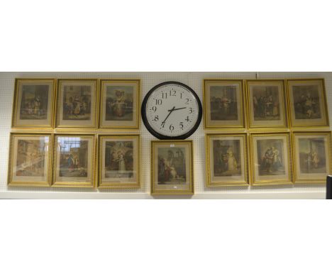 A set of thirteen conforming lithograph plates, Cries of London, gilded frames 40cm x 49cm (13)