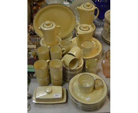 A Poole Broadstone pattern part dinner and tea service