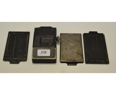 A Thagee of Dresden plate camera, folding with bellows, 3 plates and film attachment