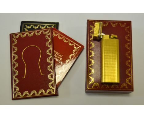 Ladies Accessories - Cartier briqet lighter, gold plated, original box and papers (1)