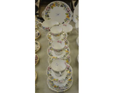 A Shelley Spring Bouquet pattern tea service for six, printed marks