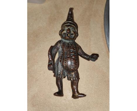 A Victorian novelty gilt and brass cigar lighter, Mr Punch (a.f) 